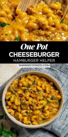 one pot cheeseburger hamburger in a bowl