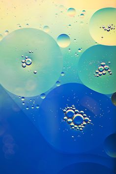 an image of water bubbles in blue and yellow