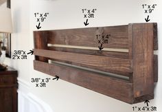 an image of a wooden bed frame with measurements