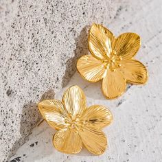 Nosso Brinco Flor Vintage Dourado com opção banhado a ouro, conta com um design exclusivo e com cada detalhe pensado para completar e trazer mais beleza ao estilo de cada mulher. Prezamos pela alta qualidade das joias, utilizando os melhores materiais. Descrição do ProdutoMaterial: Aço Inoxidável Banhado a OuroTamanho: 3.2cm x 3.4cmPeso: 12gÀ prova d'água, calor e suor.Não escurece, não oxida e não mancha a pele. Flower Earrings Gold, Steel Flowers, Golden Flower, Trendy Flowers, Flower Earrings Studs, Flower Studs, Pierre Cardin, Stainless Steel Earrings, Trendy Jewelry