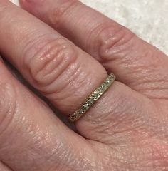 I am offering Express post for this item (Australia only). I PRESENT FOR YOUR CONSIDERATION THIS: Gorgeous ENGLISH Vintage 9ct GOLD and DIAMOND Ring- Half Eternity - Wedding BAND - Or just for Everyday Wear 10 Points of DIAMONDS Claw set in a Channel Style cross the front of the ring,  Weighs 1.53 grams and is a UK Size N or US Size 6.5. This beautiful Design Half Eternity Ring is a UK size "N" or US Size "6.5". This is a beautiful half eternity ring is encrusted with 10 points of wonderful diam Anniversary Half Eternity Round Band, Anniversary Half Eternity Wedding Band, Classic Gold Stackable Rings Channel Set, Yellow Gold Hallmarked Stackable Rings For Wedding, Classic Gold Stackable Channel Set Rings, Yellow Gold Stackable Wedding Rings Hallmarked, Yellow Gold Stackable Rings For Wedding, Hallmarked, Elegant Gold Channel Set Eternity Band, Wedding Stackable Channel Set Yellow Gold Rings