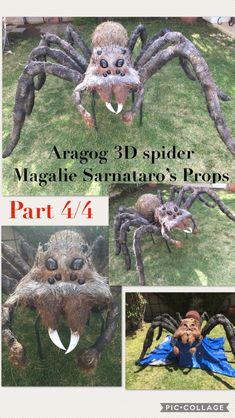 Forbidden Forest Halloween Decor, Aragog Spider, Harry Potter Scarecrow Ideas, Harry Potter Lawn Decorations, Harry Potter Spider, Forbidden Forest Decorations, Harry Potter Forbidden Forest Decor, Diy Harry Potter Outdoor Decor