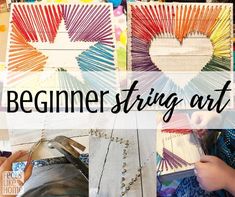 the words beginner string art are shown