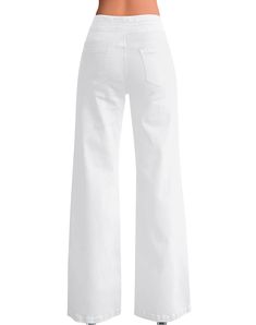 Item No. 786081 This baggy jeans made with stretchy and breathable fabric, so that you will feel free in all positions when sitting or squatting Elevate your style with high-waisted wide leg jeans that flatter different body shapes, visually elongating your leg line while providing a smoothing effect for a slimmer appearance. Emphasize your waistline and feel confident with this fashionable choice With classic five-pocket design, these jeans offer both functionality and style. You'll have plenty Trendy Stretch Wide-leg Jeans, White High Rise Denim Wide Leg Pants, White High-rise Wide Leg Denim Pants, White High Waist Denim Wide Leg Pants, Trendy White Denim Wide Leg Pants, White Stretch Flare Jeans With Five Pockets, White Non-stretch Denim Pants, Trendy Wide-leg Stretch Jeans, White Wide-leg Denim Jeans