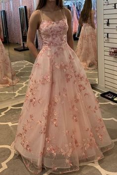 SSR189,Gorgeous Blush Pink A-Line Floral Tulle Prom Dresses,Long Evening Ball Gown · SheSheRose · Online Store Powered by Storenvy Trendy Gowns, Dress Makeover, Long Ball Gown, Shiny Dress, Evening Dress Long, Ball Gown Dress, Graduation Gown, Pink Evening Dress, A Line Evening Dress