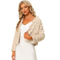 A perfect choice in cold winter months in style with this faux-fur coat. Add feminine style to your outerwear collection with this faux-fur fluffy jacket. This soft cozy faux-fur jacket will keep you warm and comfortable through all your cold-weather outings. This jacket features long sleeves and a collarless design. The open-front design allows you to have effortless layering and easy wear. Layer over anything from dresses to cool PU separates for a stylish finish. Spring Fluffy Faux Fur Coat, Spring Faux Fur Coat With Faux Fur Trim, Spring Faux Fur Outerwear In Mink Color, Fluffy Jacket, Womens Clothing Sizes, Winter Months, Faux Fur Jacket, Dress And Heels, Faux Fur Coat