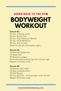 the back to the gym bodyweight workout plan