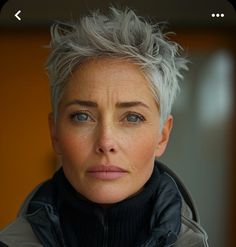 Women’s Cropped Hair, Short Pixie Thick Hair Over 50, Traditional Pixie Haircut, Short Grey Haircuts Over 50 Silver Hair, Spiked Short Hair, Pixie Haircuts For Women Over 60, Short Gray Hair Edgy, Short Gray Hair Over 50, Kratka Kosa