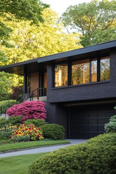 Modern split level house surrounded by lush greenery. Get ready to unravel the quirky charm and practical perks of split-level houses, where every flight of stairs is an adventure in style! Dark Panels