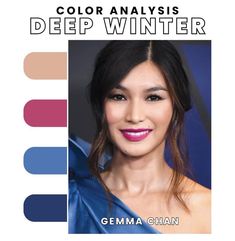 Winter Season Makeup Color Palettes, Deep Winter Hair Color, Color Analysis Winter, Dark Deep Winter, Beige Skin