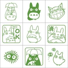 various animal stickers are shown in green