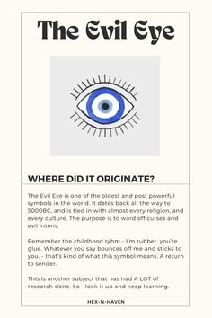 the evil eye is shown in this graphic above it's caption, where did it origin?