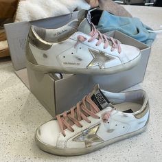 Purchased Brand New From Nordstrom. I Love Them So Much But They're Too Small For Me. Comes With Original Everything~ Shoe Goals, Camo Stuff, Golden Goose Outfit, Blue Shutters, Preppy Shoes, Christmas Shoes, I Love Them So Much, Goose Shoes, Golden Goose Shoes