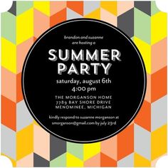 a flyer for a summer party with an abstract pattern in black and white, on the front