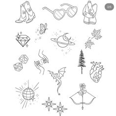 an image of various tattoos on a white background