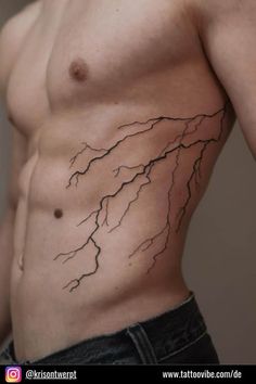 Abdomen Tattoo, Herren Hand Tattoos, Rib Tattoos For Guys, Storm Tattoo, Lightning Bolt Tattoo, Common Tattoos, Bolt Tattoo