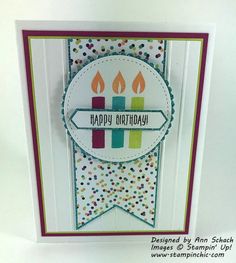 a happy birthday card with candles on it