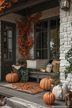 Front Porch Fall Decorating Ideas Front Porch Fall Decorating Ideas, Pumpkins Wreaths, Porch Fall Decorating Ideas, Fall Porch Decorating Ideas, Autumn Porch, Fall Front Porch Decor Ideas, Front Porch Decor Ideas, Neutral Fall Decor, Beautiful Tablescapes