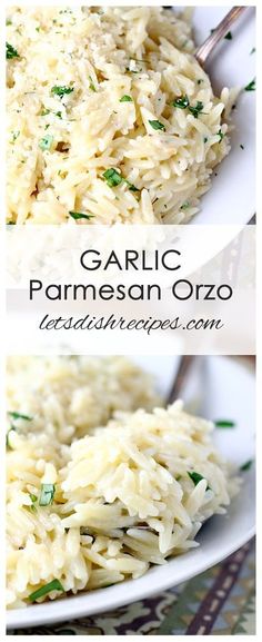 garlic parmesan orzo is an easy and delicious side dish for any meal