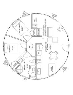 the floor plan for a round house