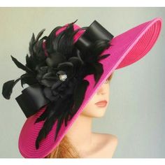 0 Kentucky Derby Hats Diy, Hot Pink Weddings, Floppy Straw Hat