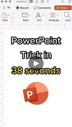 the powerpoint trick in 38 seconds is shown with an arrow pointing to the right