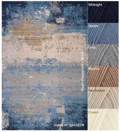 an area rug with different colors and textures