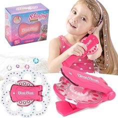 New!! Bling Bling Jewel Machine And Refill Set Hair Fashion Accessories Sticks To Most Materials So You Can Bling Just About Anything Ages 6+ Hair Bedazzler Kit, Bling Hair, Gem Hair, Diamond Hair, Hair Chalk, Hair Jewels, Hair Accessories Set, Sequin Decor, Pink Collars