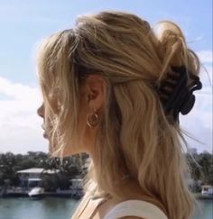 Long Blonde, Long Blonde Hair, Half Up, Her Hair, The Ocean, Blonde Hair, A Woman, Blonde, Hairstyles