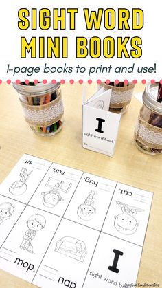 printable sight word mini books for toddlers to practice their handwriting and spelling skills