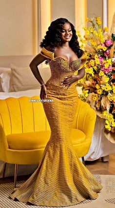 Ghana Wedding Dress, Ghana Traditional Wedding, Ghanaian Wedding, Ghana Wedding, Glamorous Evening Dresses, African Traditional Wedding Dress, Kente Dress, African Bride