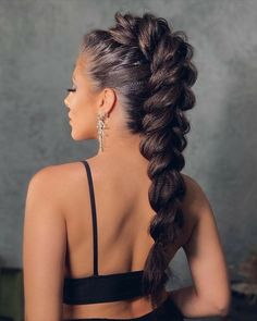 Braid Hairdo Wedding, Summer Wedding Updos For Long Hair, Huge Braids, Warrior Braids Woman, Volume Braid, Faux Hawk Updo, Quick Braid Styles, Ideation Board, Faux Braids