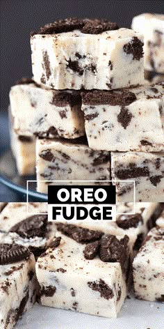 oreo fudge dessert bars stacked on top of each other