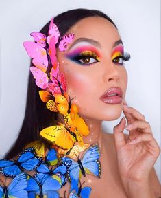 #makeup #mariposa #primavera Butterfly Inspired Makeup, Makeup Mariposa, New Makeup Ideas, Brand Makeup, Top Makeup, Makeup List, Face Palette, Glamour Beauty