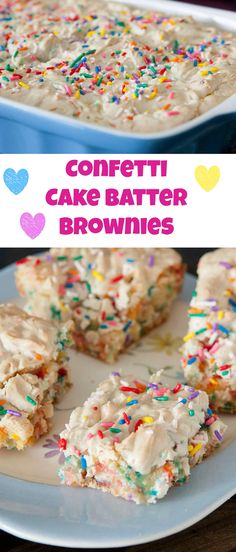 cake batter brownies with sprinkles on top