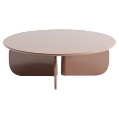 an oval table with two sections on one side and the other end, in light brown