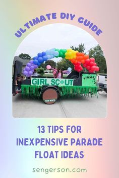 Parade float (err, I mean HOMECOMING) season is upon us which makes me so excited! When you are good at bargain hunting and have a love for crafting, this is your time to shine! I’ve put together a list of 13 tips for inexpensive float decoration ideas that will make you float look like a million bucks and save you some time with lessons learned by Yours Truly that I hope you can learn from as well. Let’s get started! #Parade #DIYideas How To Decorate A Float For A Parade, How To Decorate A Parade Float, How To Make A Parade Float, Christmas Parade Float Ideas Theme Easy, Girl Scout Parade Float Ideas, Easy Parade Float Ideas, Float Designs Parade, Church Parade Float Ideas, Diy Parade Float