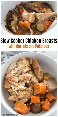 Slow Cooker Chicken And Carrots, Chicken And Potatoes Crock Pot Healthy, Slow Cooker Chicken Potatoes Carrots, Chicken And Carrot Crockpot Recipes, Potato Carrot Crockpot Recipes, Creamy Chicken Potatoes And Carrots Crockpot, Crockpot Chicken And Carrots, Chicken Breast And Potatoes Crock Pot, Chicken Potatoes And Carrots Crockpot