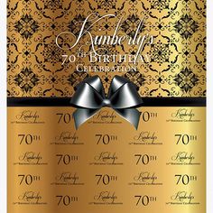 an elegant golden and black 70th birthday card