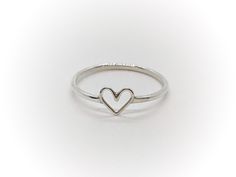 Cute little heart ring handmade in 925 silver. If you want to customize it in gold or gold plated you can contact us. Classic Handmade Stackable Rings As Gift, Personalized Open Heart Sterling Silver Ring, Simple Heart Charm Ring As Gift, Simple Heart-shaped Rings For Gift, Simple Heart-shaped Rings For Gifts, Simple Heart Shaped Rings For Gifts, Handmade Open Heart Ring For Valentine's Day, Handmade Open Heart Valentine's Day Ring, Delicate Heart Ring For Gifts