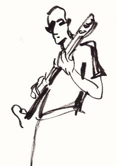 Playing A Guitar, Urban Sketches, Jazz Art, Wow Art, Art Music, Art Sketchbook, Graphic Poster