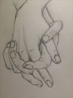 a drawing of a person's hand holding something in their left hand with both hands