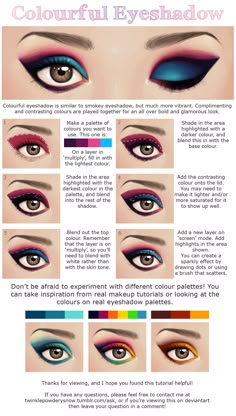 Eyeshadow Chart, Scene Makeup Tutorials, Drawing Lipstick, Eyeshadow Combinations, Body Glamour, Scene Makeup, Bright Eyeshadow, Drawing Eye, Beginners Eye Makeup