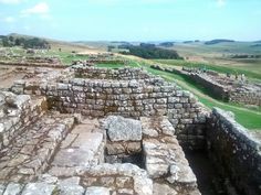 an aerial view of the ruins and surrounding area