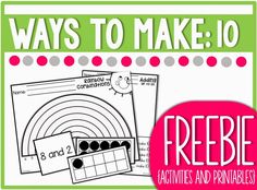 freebie activities and printables for kids to make 10