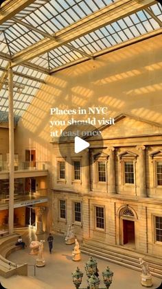 the inside of a large building with lots of windows