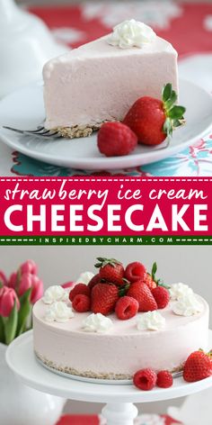 Treat yourself to the delightful combination of cheesecake and ice cream with our Strawberry Ice Cream Cheesecake recipe. The luscious strawberry flavor pairs perfectly with the creamy texture, while the pretzel crust provides a satisfying crunch. Perfect for making ahead and serving at summer parties, this dessert is sure to be a crowd-pleaser. Strawberry Crunch Cheesecake Delight, Strawberry Cheesecake Creami Ice Cream, No Bake Summer Dream Strawberry Crunch Cheesecake, Ice Cream Cheesecake, Cheesecake Ice Cream Recipe, A No-bake Summer Dream: Strawberry Crunch Cheesecake, Cheesecake Desserts Recipes, Strawberry Rare Cheesecake