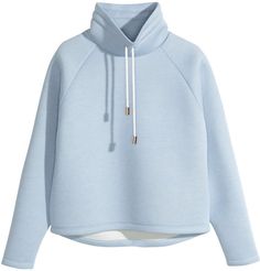 H&M Chimney-Collar Top Scuba Sweater, Curved Hem Shirt, Light Blue Top, H&m Top, H&m Shirts, Sweatshirts For Women, Light Blue Shirts, Women's Sweatshirts, Sweatshirt Women