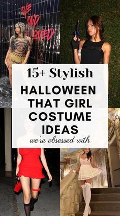 some girls in costumes with text overlay that says, 15 stylish halloween costume ideas we're missed with