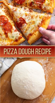 top is pepperoni pizza, bottom is pizza dough in a ball. Freezable Pizza Dough, Soft Pizza Crust Recipe, 1 Hour Pizza Dough, Off Grid Recipes, Betty Crocker Pizza Dough, Homemade Pizza Dough Instant Yeast, Pizza Hut Pizza Dough Recipe, Buttery Pizza Crust Recipe, Homemade Pizza With Pillsbury Dough